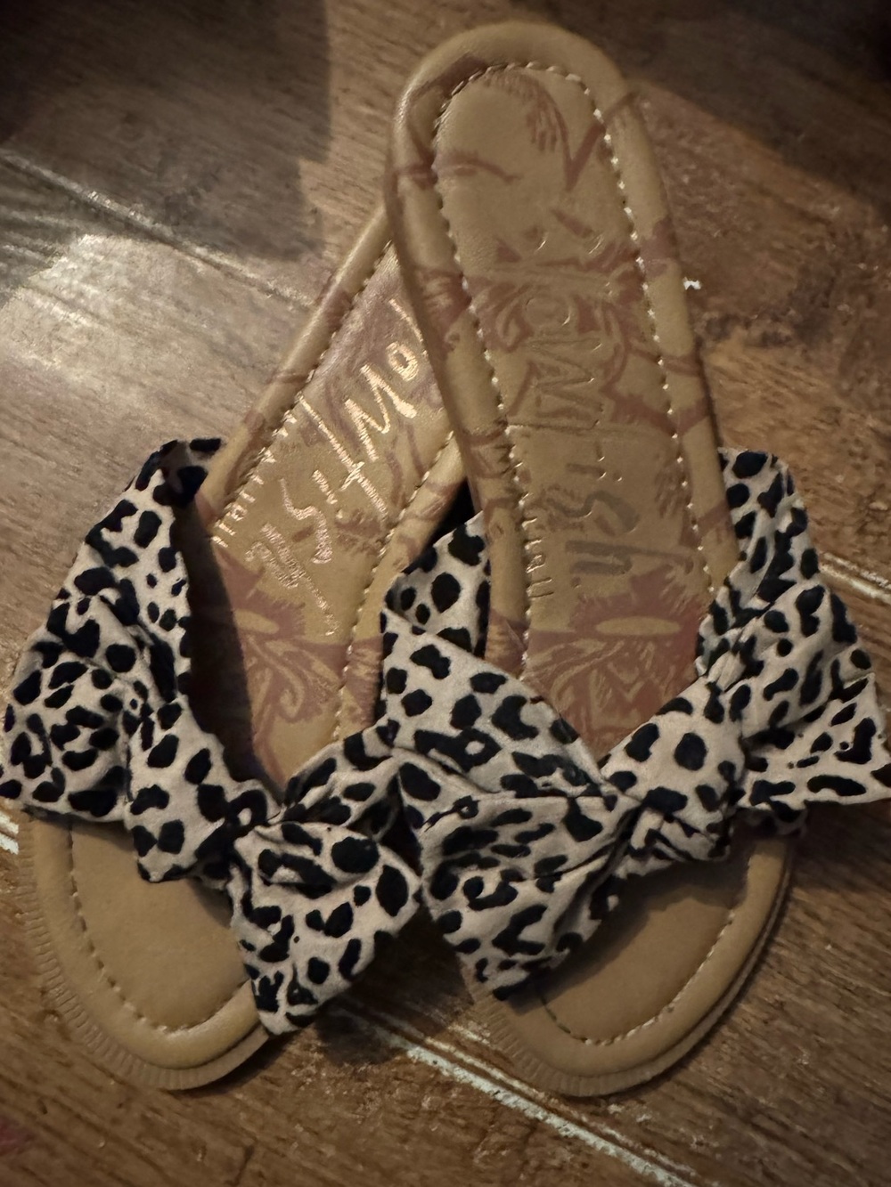 Blowfish Women's Leopard Print Bow Slide Sandals size 7